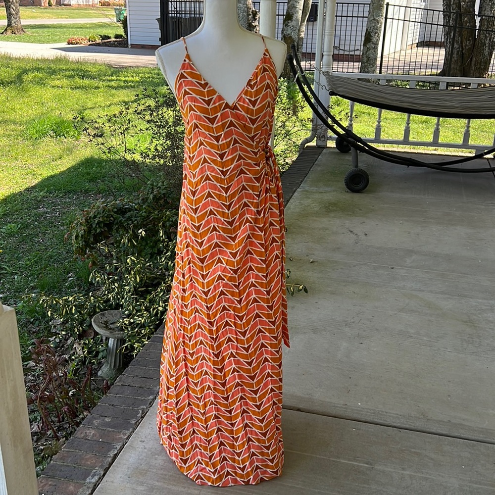 Free People geometric wrap maxi dress